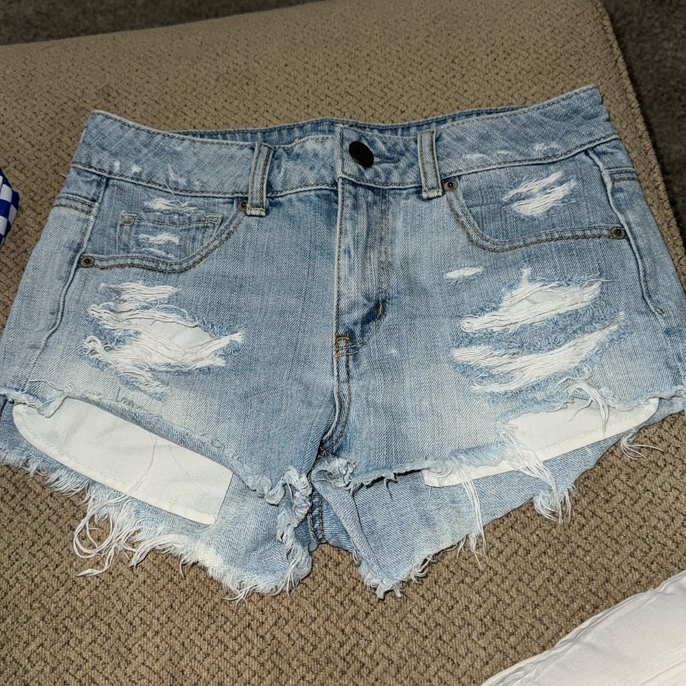 AE, size 4 denim shorts.